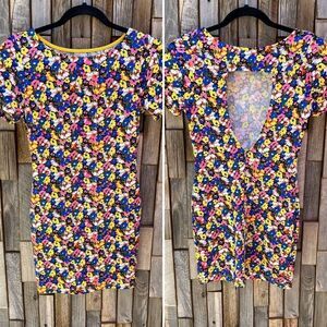 Y2K Vito Couture Dress bodycon spring summer grunge 1990s Ditsy floral XS